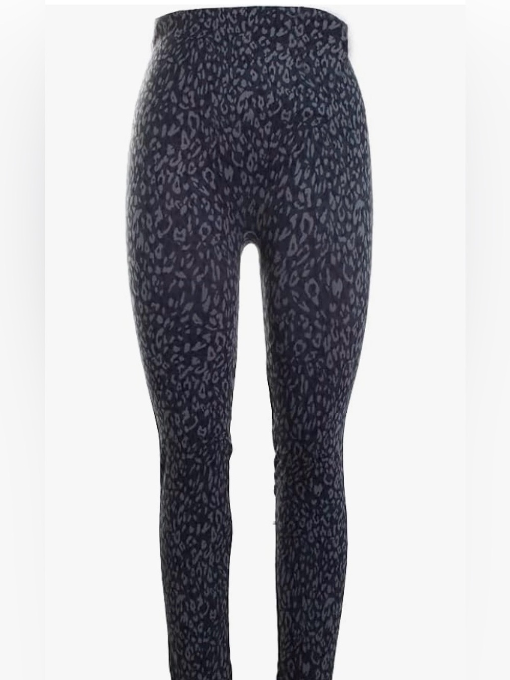 SPANX Gray and Black Leopard Look at me Now High-Waist Leggings